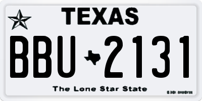 TX license plate BBU2131