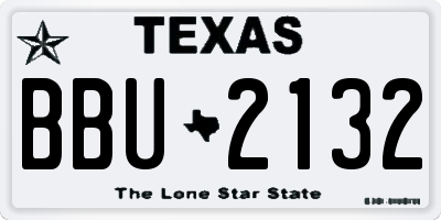 TX license plate BBU2132