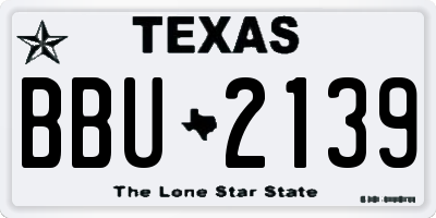 TX license plate BBU2139