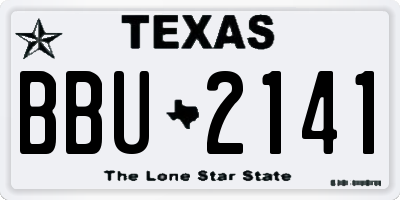 TX license plate BBU2141