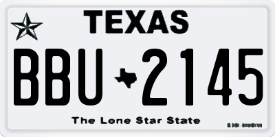 TX license plate BBU2145