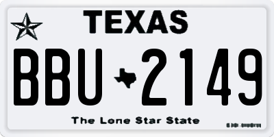 TX license plate BBU2149