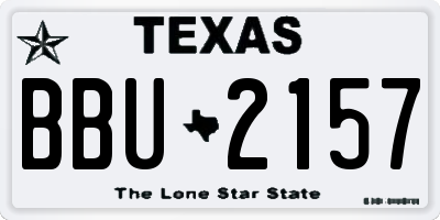 TX license plate BBU2157