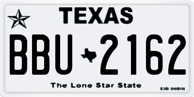 TX license plate BBU2162