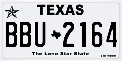 TX license plate BBU2164
