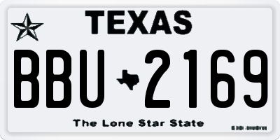 TX license plate BBU2169