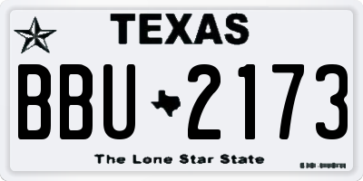 TX license plate BBU2173