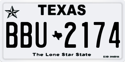 TX license plate BBU2174