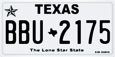 TX license plate BBU2175