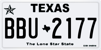 TX license plate BBU2177