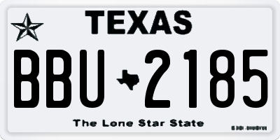 TX license plate BBU2185