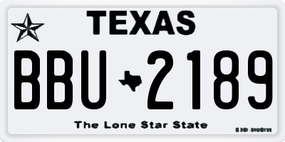 TX license plate BBU2189