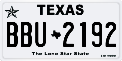 TX license plate BBU2192
