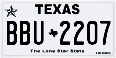 TX license plate BBU2207