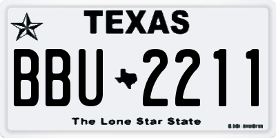 TX license plate BBU2211