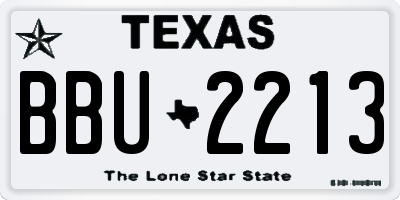 TX license plate BBU2213