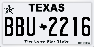 TX license plate BBU2216