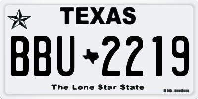 TX license plate BBU2219