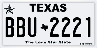 TX license plate BBU2221