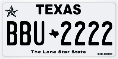 TX license plate BBU2222