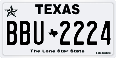 TX license plate BBU2224