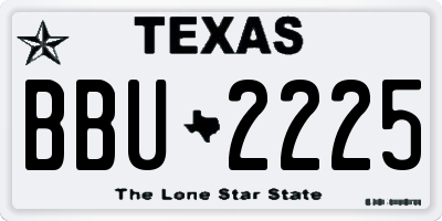 TX license plate BBU2225