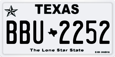 TX license plate BBU2252