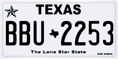 TX license plate BBU2253
