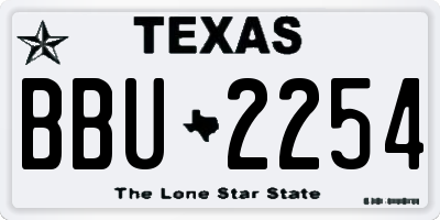 TX license plate BBU2254