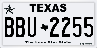 TX license plate BBU2255