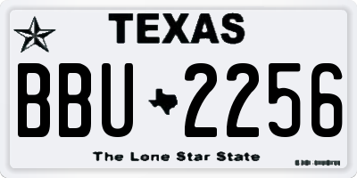 TX license plate BBU2256