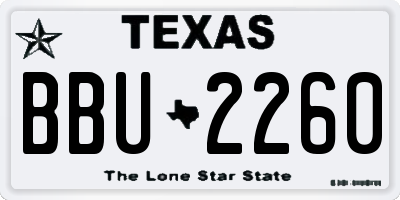 TX license plate BBU2260