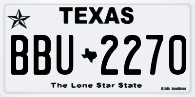 TX license plate BBU2270