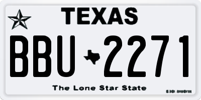 TX license plate BBU2271