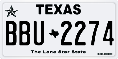TX license plate BBU2274