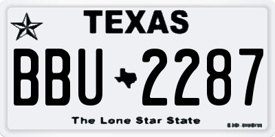 TX license plate BBU2287