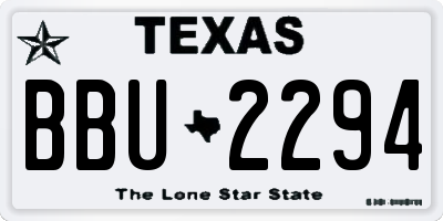 TX license plate BBU2294