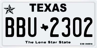 TX license plate BBU2302
