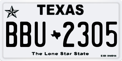 TX license plate BBU2305