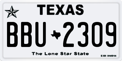 TX license plate BBU2309