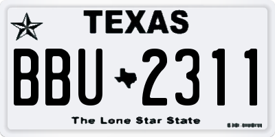 TX license plate BBU2311