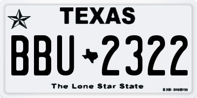 TX license plate BBU2322