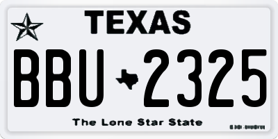TX license plate BBU2325