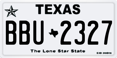 TX license plate BBU2327