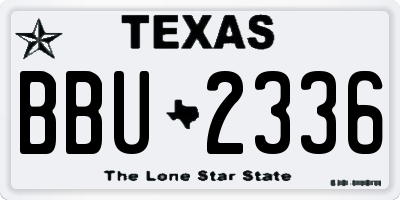 TX license plate BBU2336