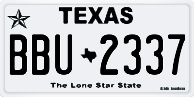 TX license plate BBU2337