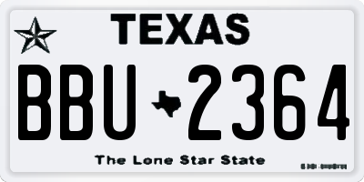 TX license plate BBU2364