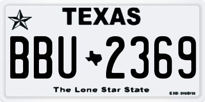 TX license plate BBU2369