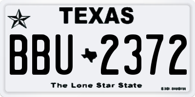 TX license plate BBU2372