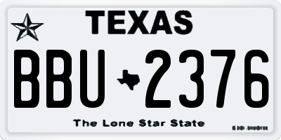 TX license plate BBU2376